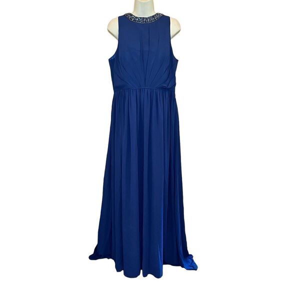 Mac Duggal Embellished Jewel-Neck Sleeveless A-Line Gown in Midnight NWT Size 12 - Picture 5 of 7